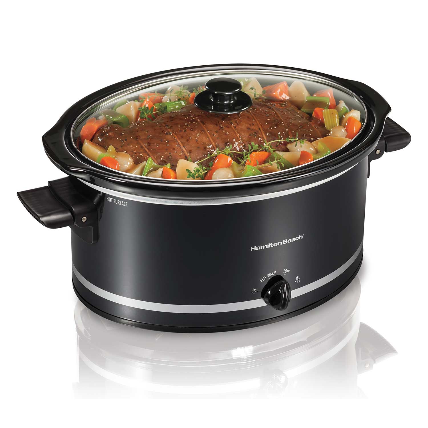 HAMILTON BEACH SLOW COOKER stain proof -- 8 QT -- STAINLESS STEEL