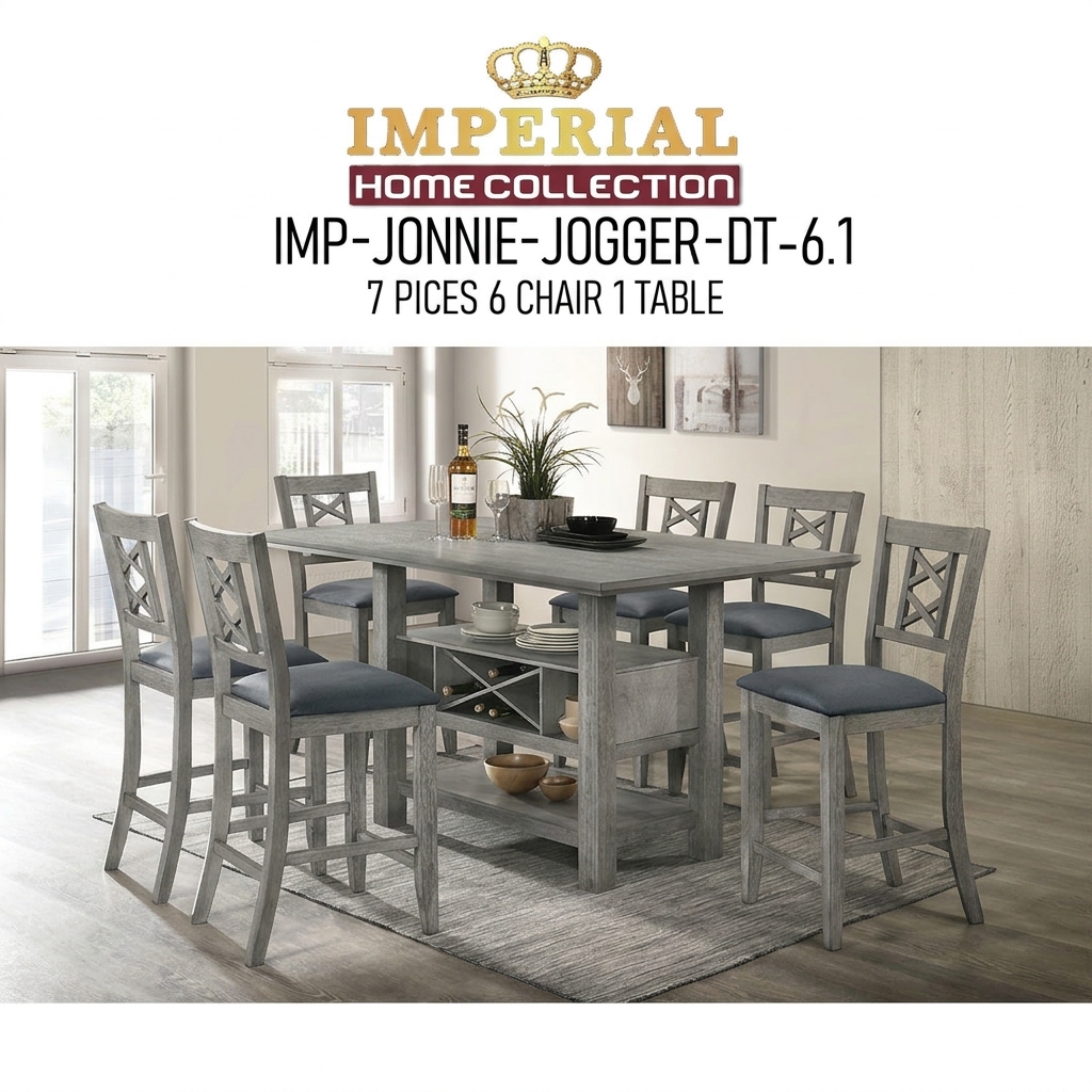 IMPERIAL JONNIE JOGGER -- RECTANGLE DINING TABLE WITH 6 CHAIRS -- ZABARDAST
