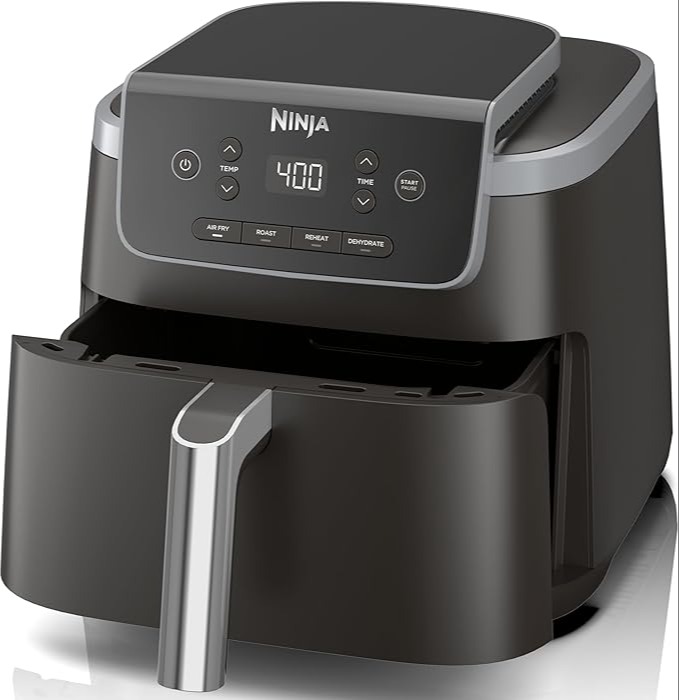 NUTRI NINJA AIRFRYER -- HEALTHY CHOICE -- 5 QTS -- 4 IN ONE -- STAINLESS STEEL