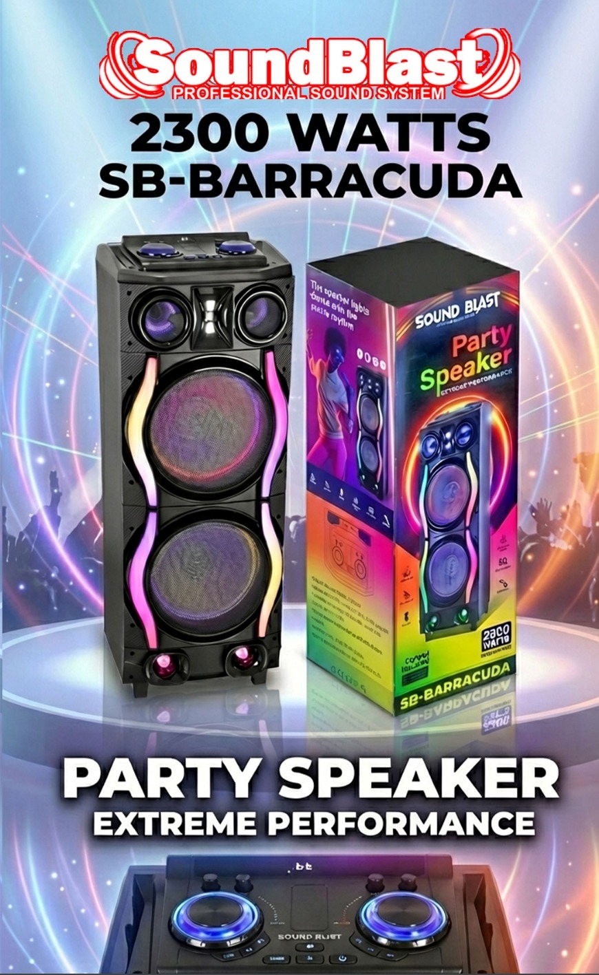 SOUND BLAST TOUGH PARTY SPEAKER --- BARRACUDA -- SHAKE THE CITY -- ??????