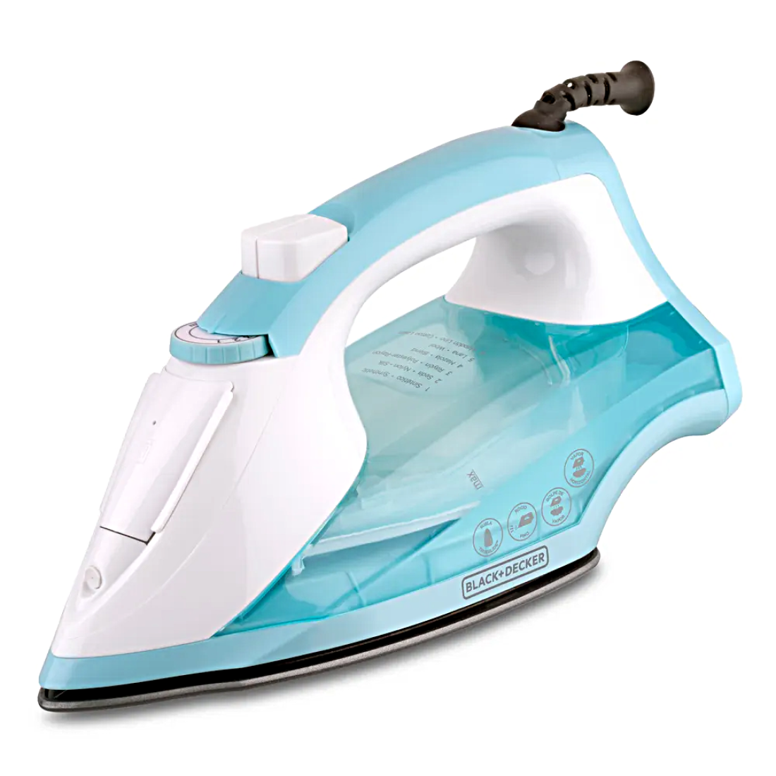 BLACK & DECKER IRON -- DOUBLE STEAM POWER -- 1200 WATTS / NON STICK & STYLISH (6)