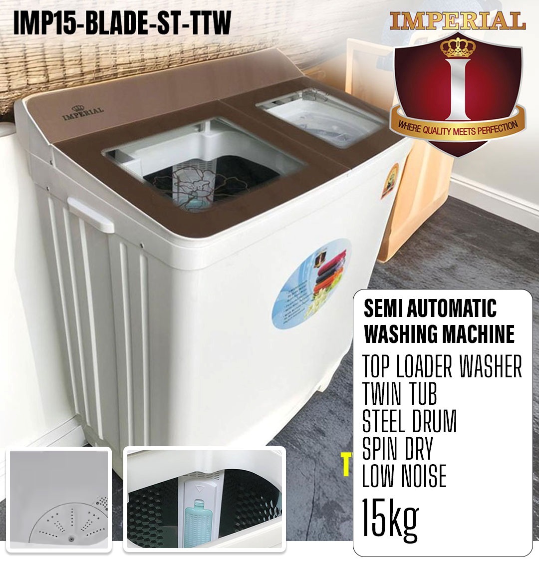 IMPERIAL- BLADE --TWIN TUB-15 KG - ???? STEEL DRUM ????