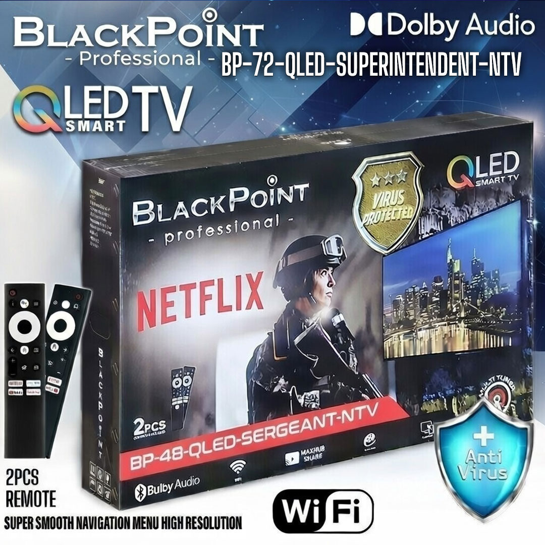 SECURED QLED -- PAID SOFTWARE -- TALKING NETFLIX TV -- PROTECTED APPS -- ANTIVIRUS -- Youtube and many more