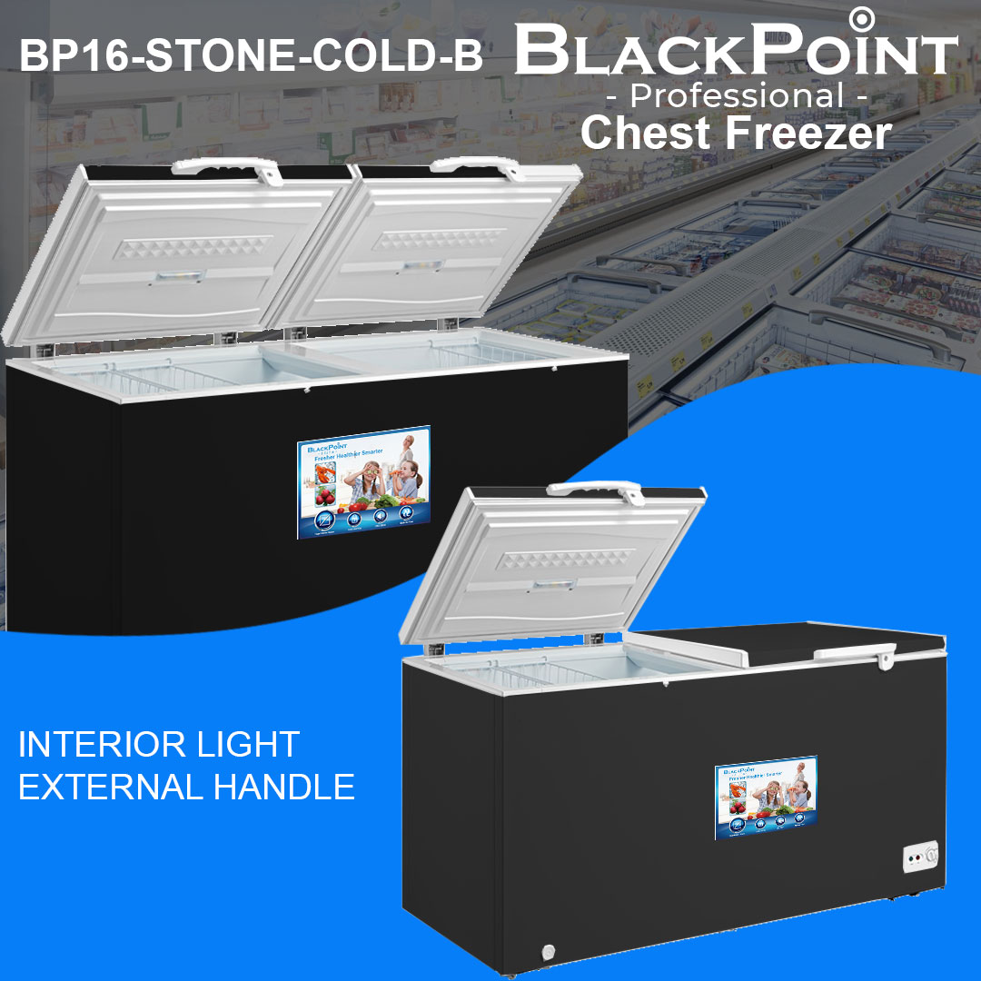 BLACKPOINT FREEZER -- DOUBLE 2 DOOR -- BLACK -- STONE COLD
