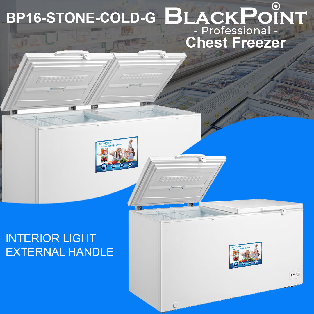 BLACKPOINT FREEZER -- DOUBLE 2 DOOR -- METAL -- STONE COLD