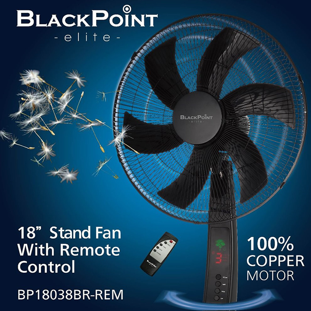 BLACKPOINT 18" REMOTE FAN -- 100% COPPER MOTOR & 50HZ -- CERTIFIED SUPER SE BHI UPAR HAWA
