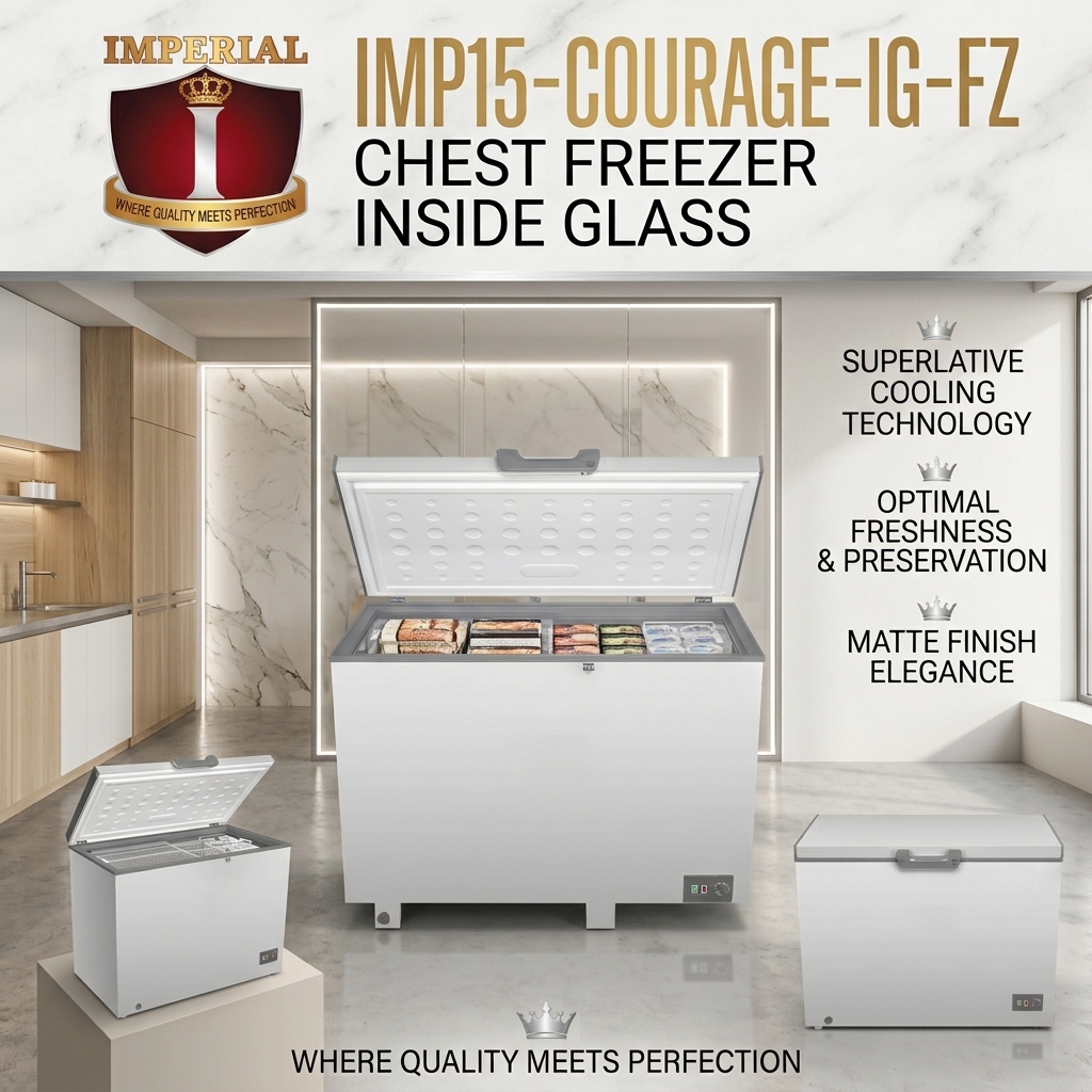 IMPERIAL FREEZER-- INSIDE GLASS -- DIGITAL CONTROL / PRECISE TEMPERATORE & LED--SIL- DUAL COOL ++ COURAGE