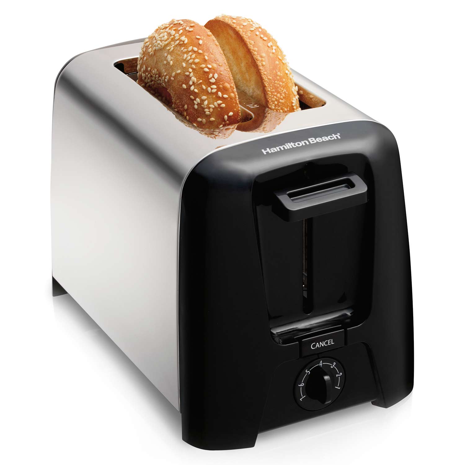HMAILTON BEACH TOASTER -- CHROME -- WIDE -- SILK STEEL