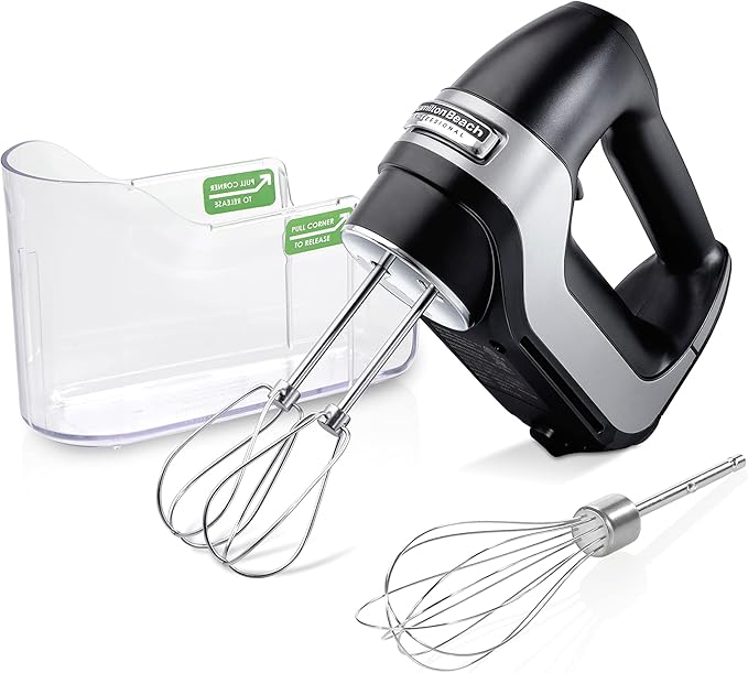 HAMILTON BEACH ELECTRIC HAND MIXER BLENDER , snap on storage , 5 SPEED