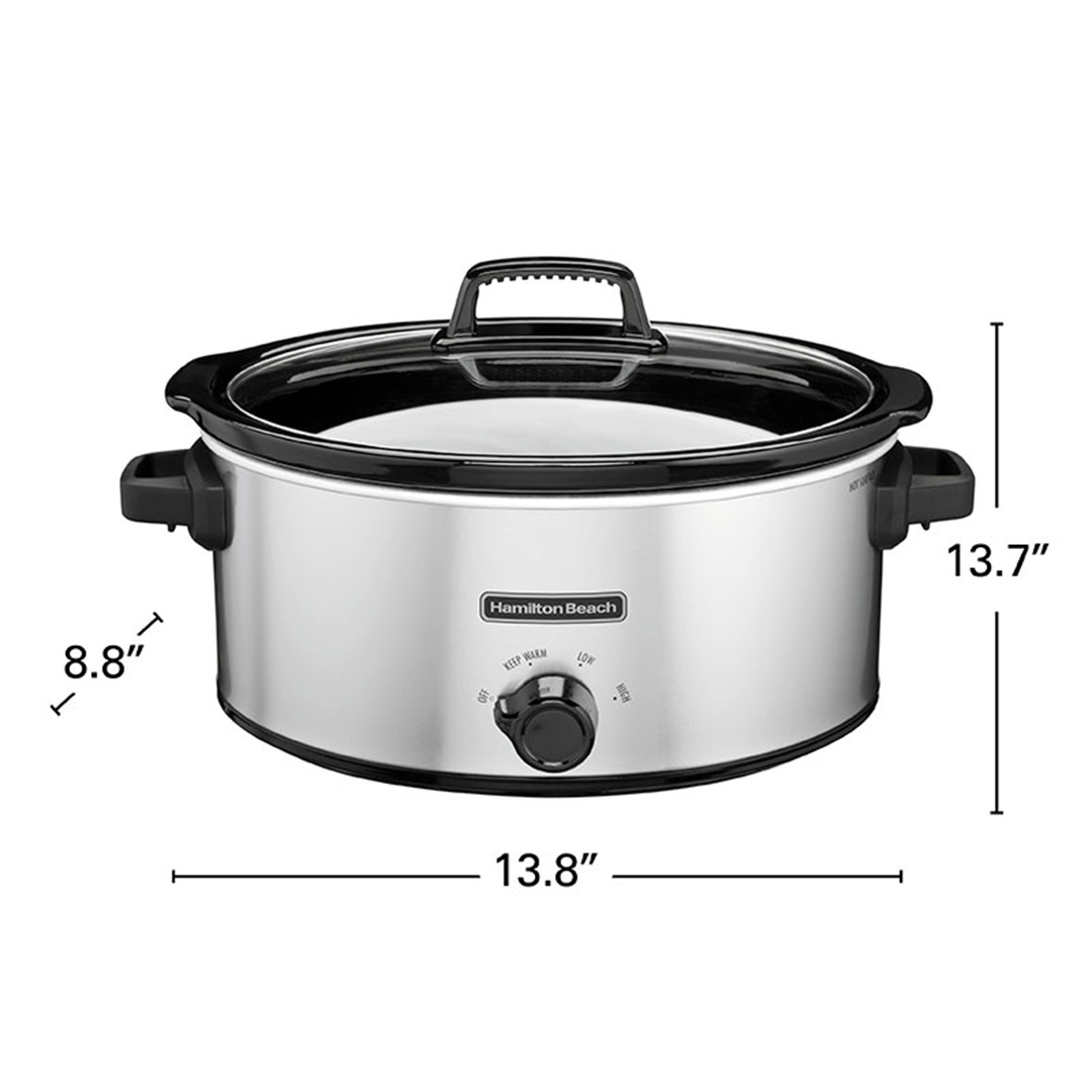 HAMILTON BEACH SLOW COOKER -- 6 QT -- STAINLESS STEEL
