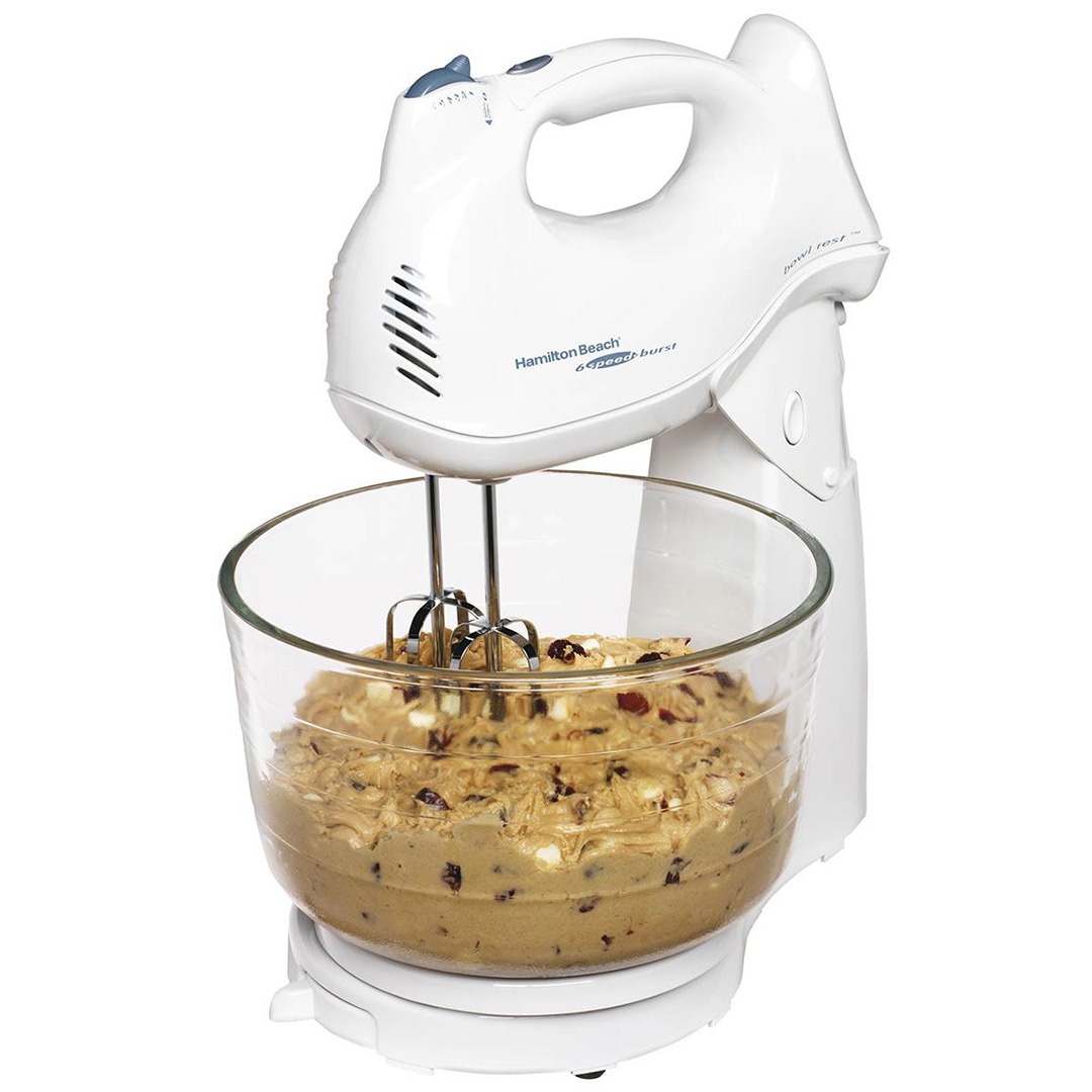 HAMILTON BEACH STANDING MIXER 4 QT 6 SPEED-- MUMMAS CHOICE -- GLASS BOWL (2)