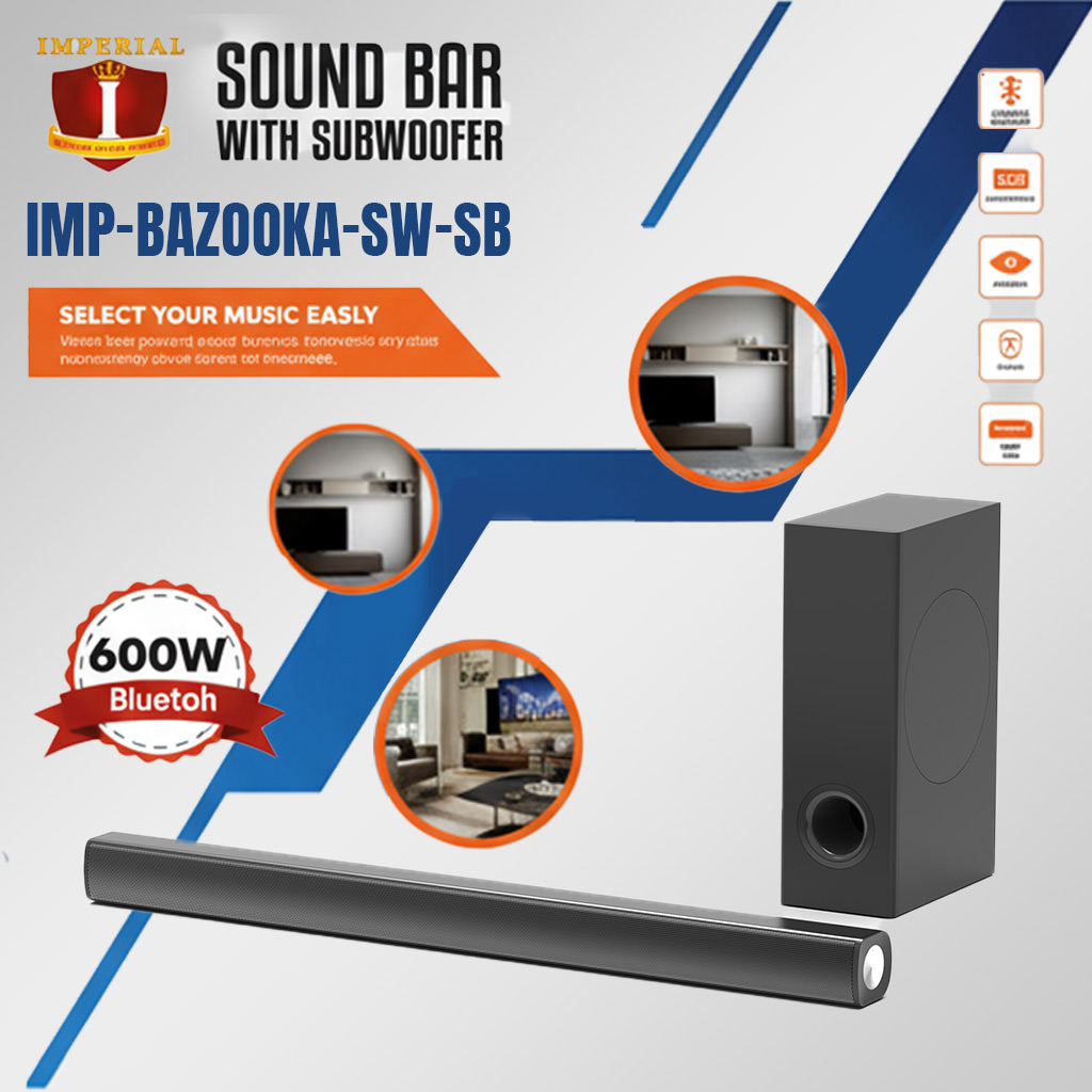IMPERIAL SOUND BAR BAZOOKA -- WITH SUBWOOFER ENHANCE YOUR TV SOUND -- INTRODUCING PRICE