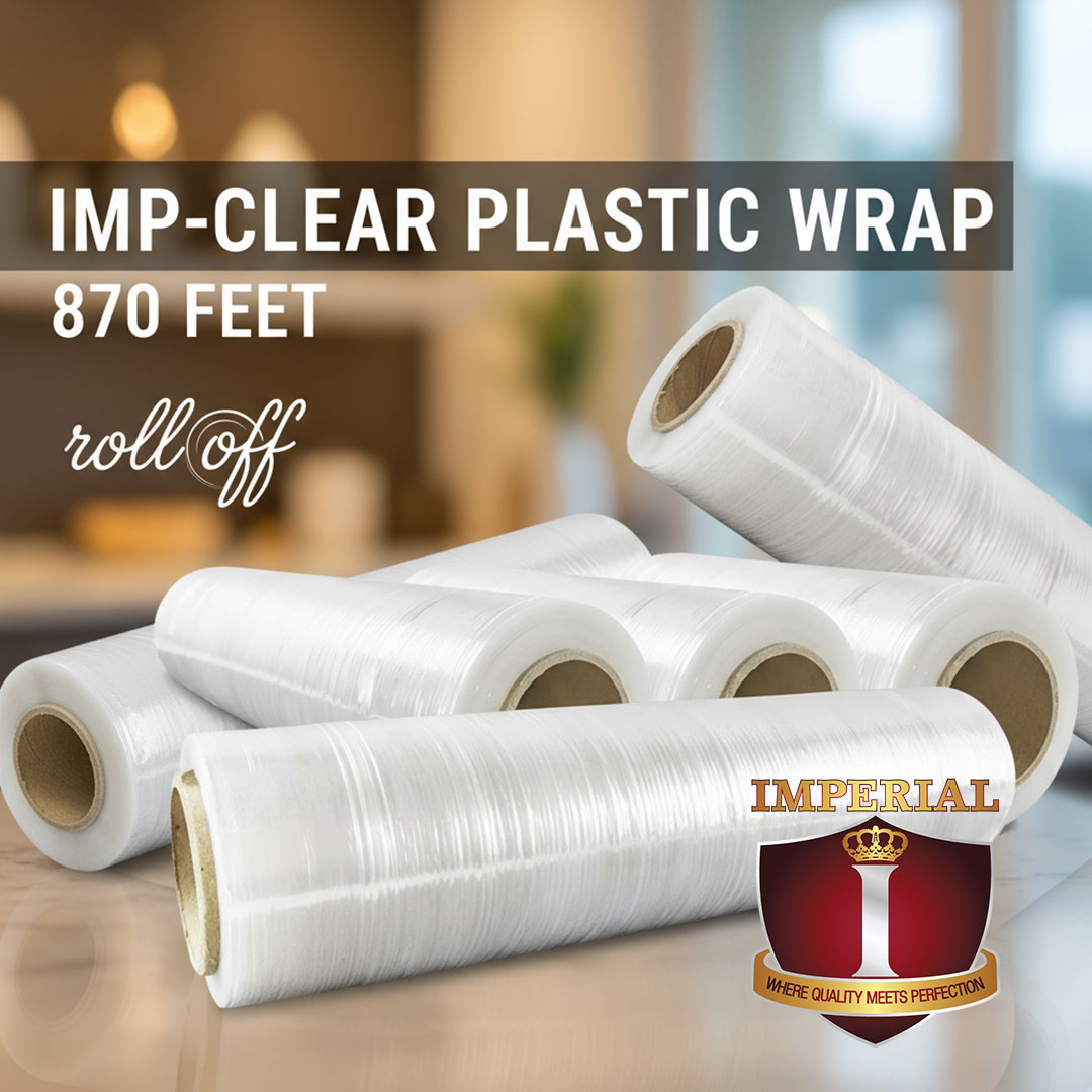 IMPERIAL PLASTIC WRAP -- 870 FEET LONG -- SPECIAL KOREAN FILM --  PACK OF 4