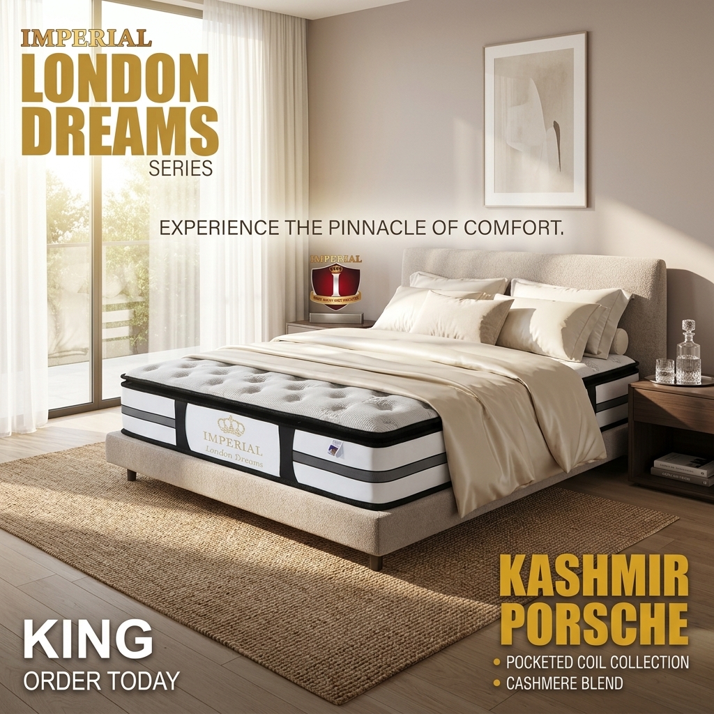 IMPERIAL--KING--LONDON DREAMS pillow top - KASHMIR PORSCHE