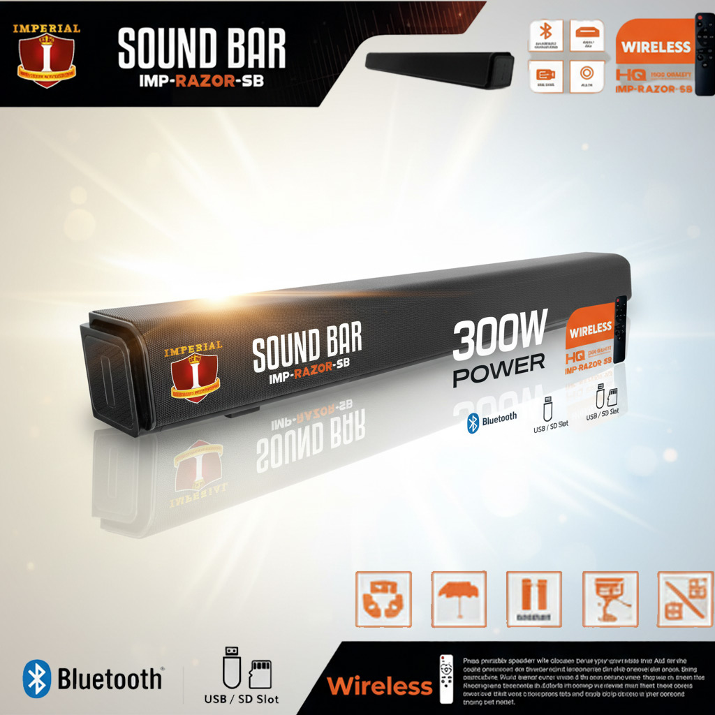 IMPERIAL SOUND BAR RAZOR -- ENHANCE YOUR TV SOUND -- INTRODUCING PRICE