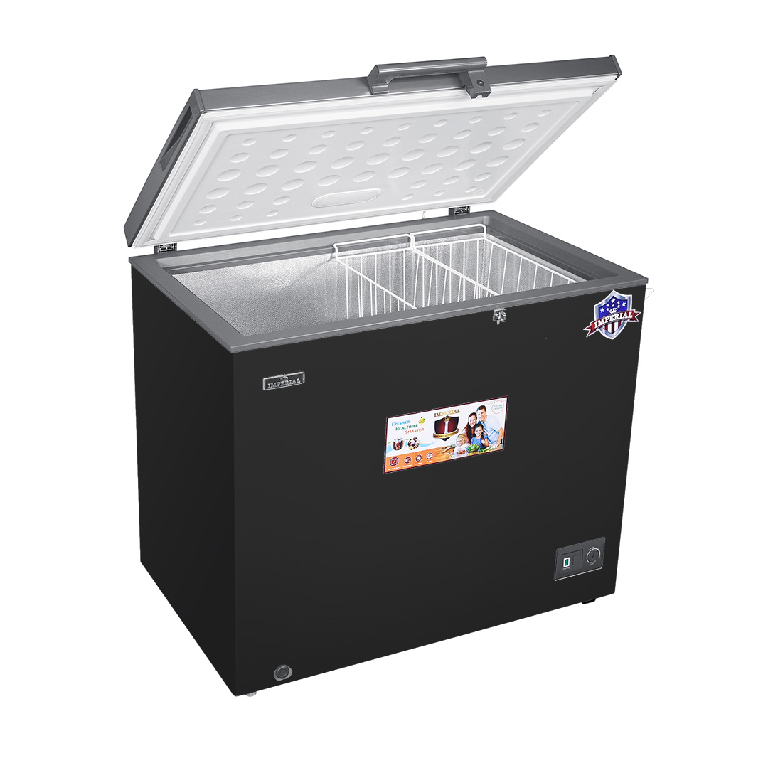IMPERIAL FREEZER-- INSIDE GLASS --LED--BLK- DUAL COOL ++ HEART