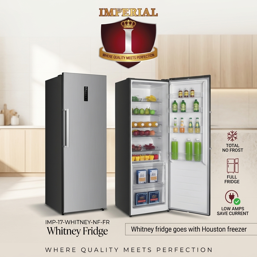 IMPERIAL - NO FROST full Fridge -- NEW MARRIAGE CONCEPT -- low Amps SAVE CURRENT -- WHITNEY -- Whitney fridge goes with Houston freezer to make WHITNEY HOUSTON -- to be sold together