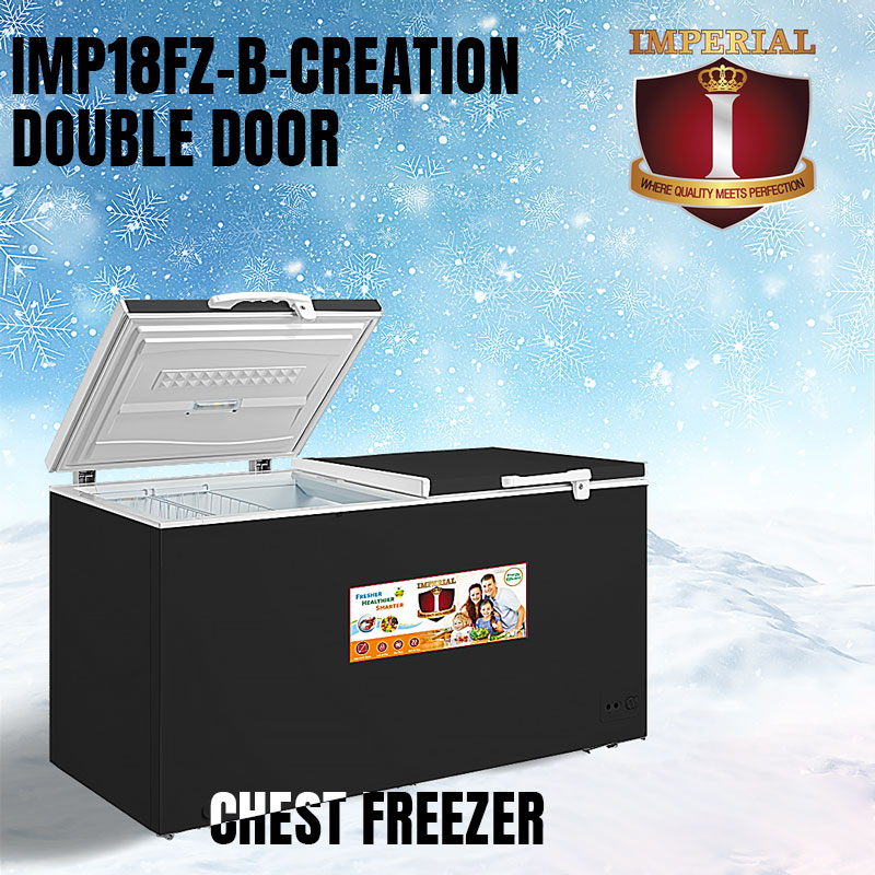 IMPERIAL FREEZER -- DOUBLE DOOR allumunium - BLACK - CREATION