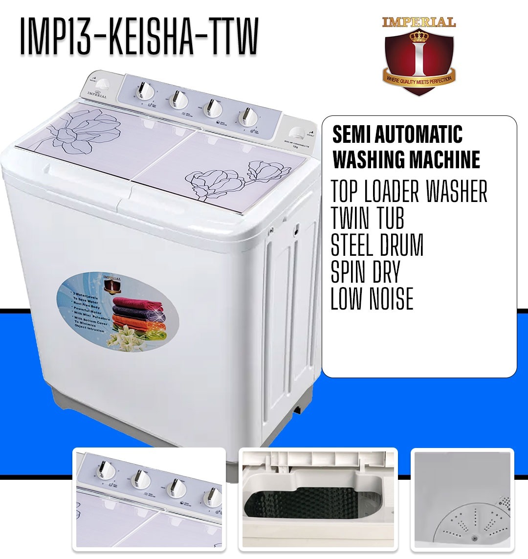 IMPERIAL-KEISHA--TWIN TUB-13 KG - ???? STEEL DRUM ????