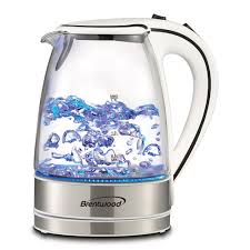 BRENTWOOD 1.7 LT CLEAR GLASS KETTLE -- RICH RICH AND RICH