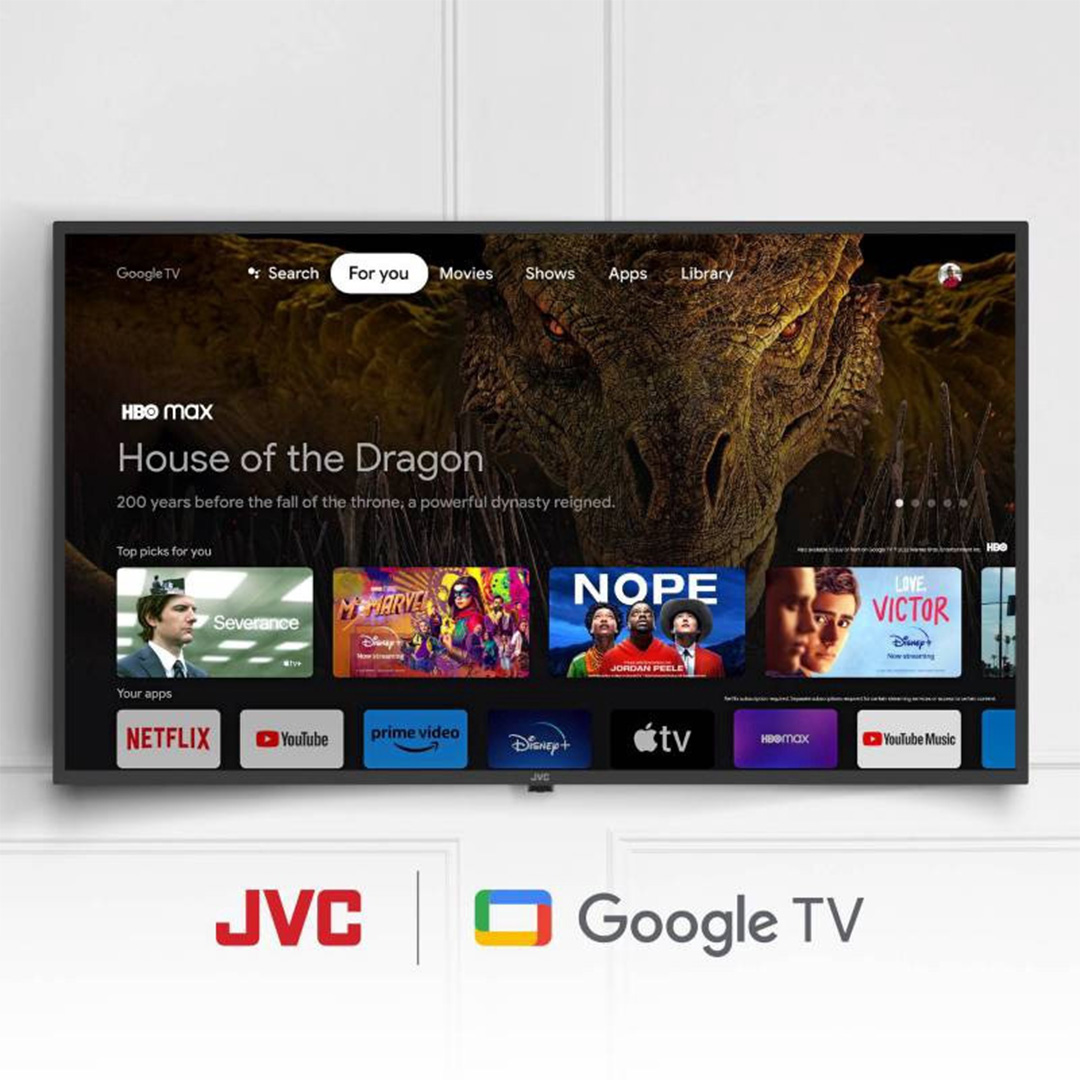 JVC 43" google tv -- BILLUTOOTH & VOICE ACTIVATED & NETFLIX