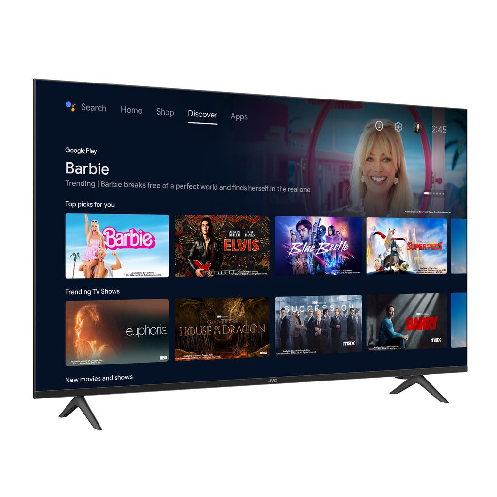 JVC 50" google tv -- BILLUTOOTH & VOICE ACTIVATED & NETFLIX