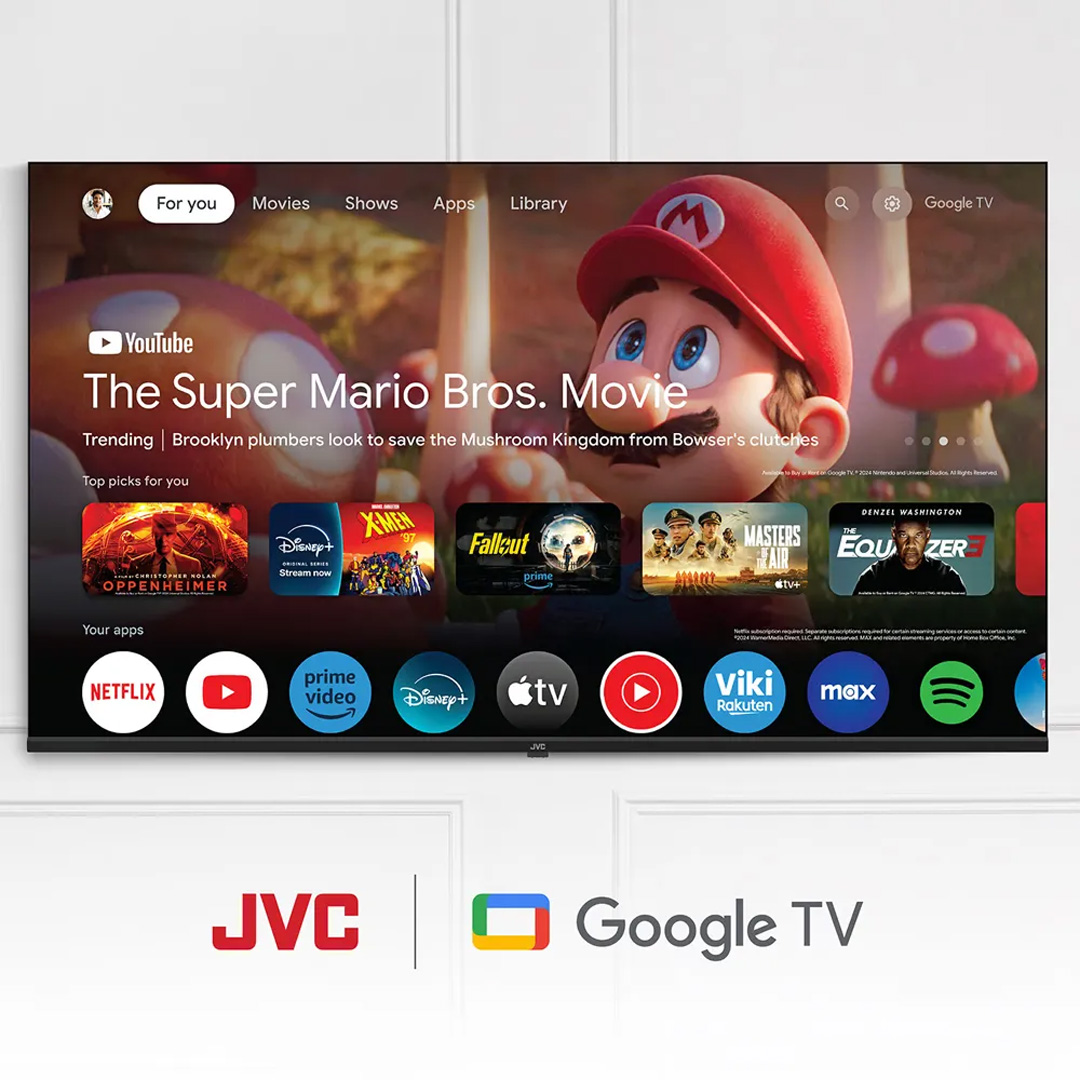 JVC 50"  google tv -- BILLUTOOTH & VOICE ACTIVATED  & NETFLIX