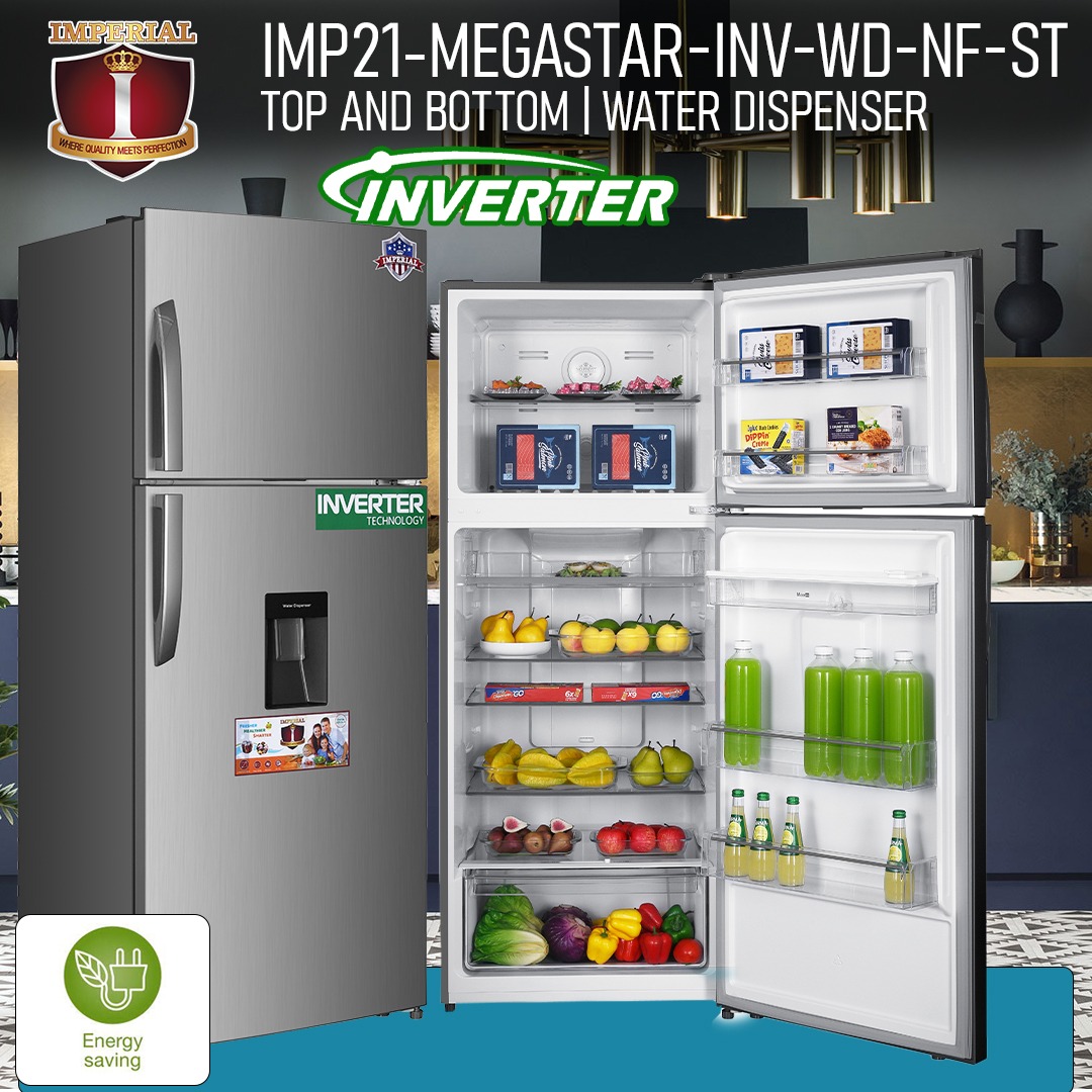IMPERIAL FRIDGE -- INVERTER -- STEEL -- MEGASTAR -- WATER DISP