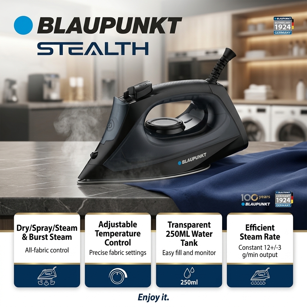 BLAUPUNK IRON -- NON STICK -- STEAM
