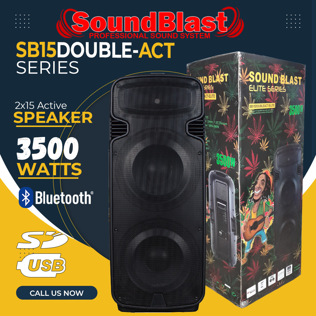 SOUND BLAST SPEAKERS -- DOUBLE ELITE RASTAMAN -- 3800 WATTS