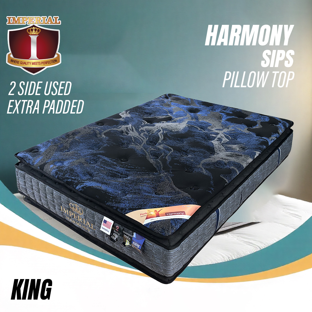 SIPS--IMPERIAL harMONY - KING - EXTRA PADDED + CORNER REENFORCED -- TOP OF LINE