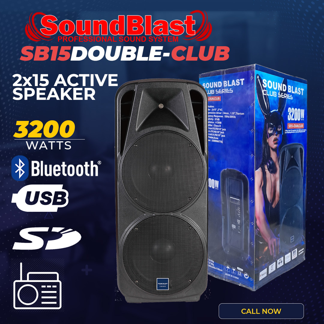 SOUND BLAST POWERED DOUBLE SPEAKER 15" CLUB -- 3600 WATTS